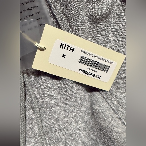 Kith Women Doyers III Towel Terry Pant Medium Zip Fly Drawstring Ankles NWT - Picture 6 of 11